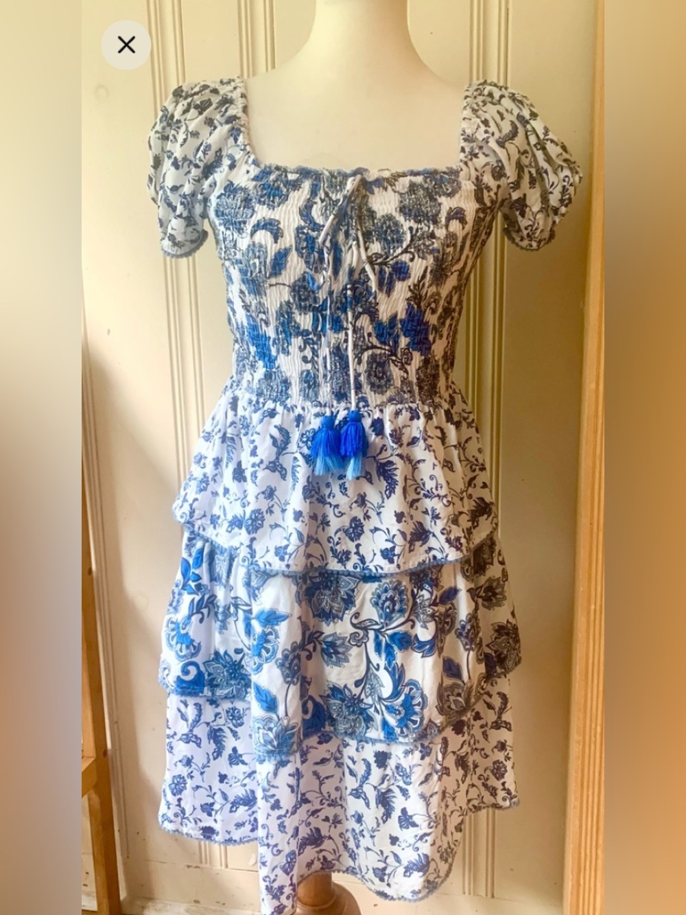 MARGAUX DRESS RIVIERA TIERED FLORAL SMALL NWOT
